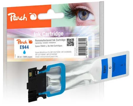 Peach E944/945/946 Druckerpatrone cy ersetzt Epson T9442, No. 944C, C13T944240 für z.B. Epson WorkForce Pro WFC 5710 DWF, Epson WorkForce WFC 5200