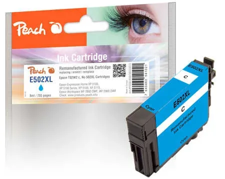 Peach E502 XLC Druckerpatrone XL cy ersetzt Epson No. 502XLC, C13T02W24010 für z.B. Epson Expression Home XP -5100, Epson Expression Home XP -5105