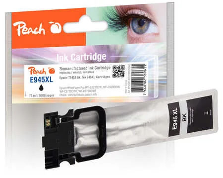 Peach E944/945/946 Druckerpatrone XL bk ersetzt Epson T9451, No. 945XLBK, C13T945140 für z.B. Epson WorkForce Pro WFC 5710 DWF