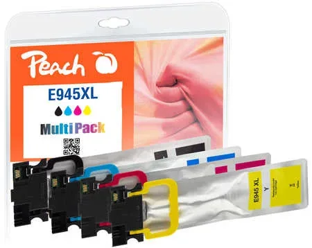 Peach E945 XL 4 Druckerpatronen XL (bk, c/m/y) ersetzt Epson No. 945XL, T9451, T9452, T9453, T9454 für z.B. Epson WorkForce Pro WFC 5710 DWF