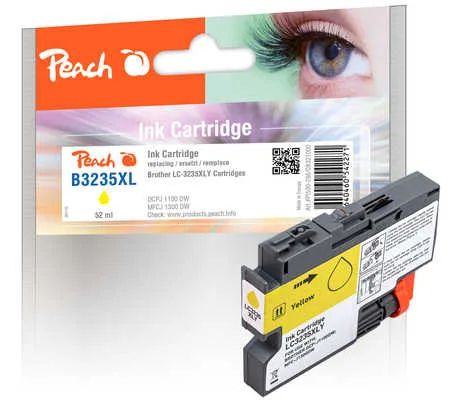 Peach B3235 XLY Druckerpatrone XL ye ersetzt Brother LC-3235XLY für z.B. Brother DCPJ 1100 DW, Brother MFCJ 1300 DW
