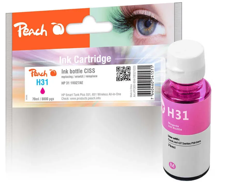 Peach HP 31 m Tintenbehälter ma ersetzt HP No. 31 m, 1VU27AE für z.B. HP Smart Tank 7305, HP Smart Tank Plus 550, HP Smart Tank Plus 555