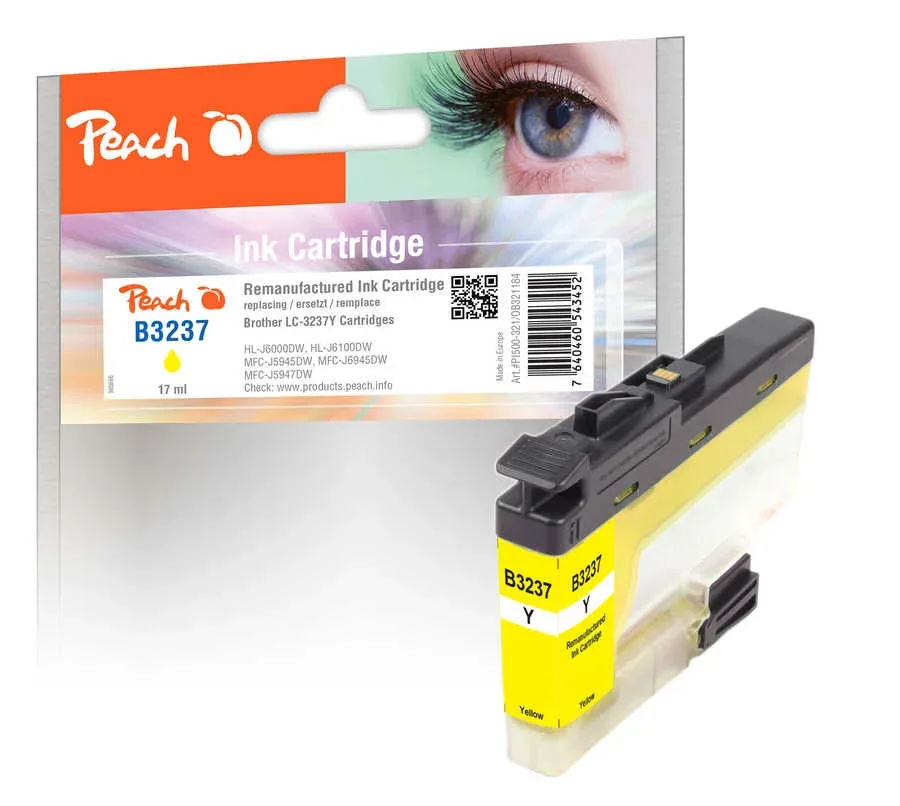 Peach B3237 Y Druckerpatrone ye ersetzt Brother LC-3237Y für z.B. Brother MFCJ 6947 DW, Brother HLJ 6000 DW, Brother HLJ 6100 DW, Brother MFCJ 5945 DW