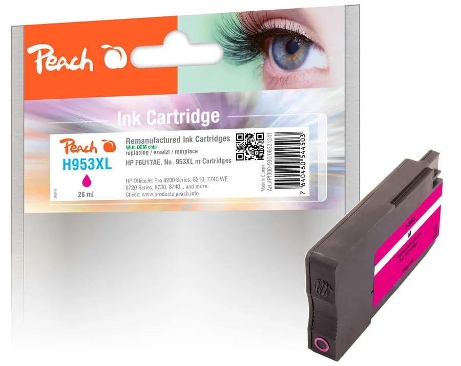 Peach HP 953 XLm Druckerpatrone XL ma ersetzt HP No. 953XL m, F6U17AE für z.B. HP OfficeJet Pro 8730, HP OfficeJet Pro 8710, HP OfficeJet Pro 8720