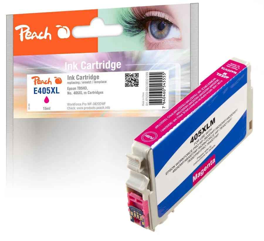 Peach E5H3 Druckerpatrone XL ma ersetzt Epson T05H3, No. 405XL m, C13T05H34010 für z.B. Epson WorkForce ECC 7000, Epson WorkForce Pro WF -3800