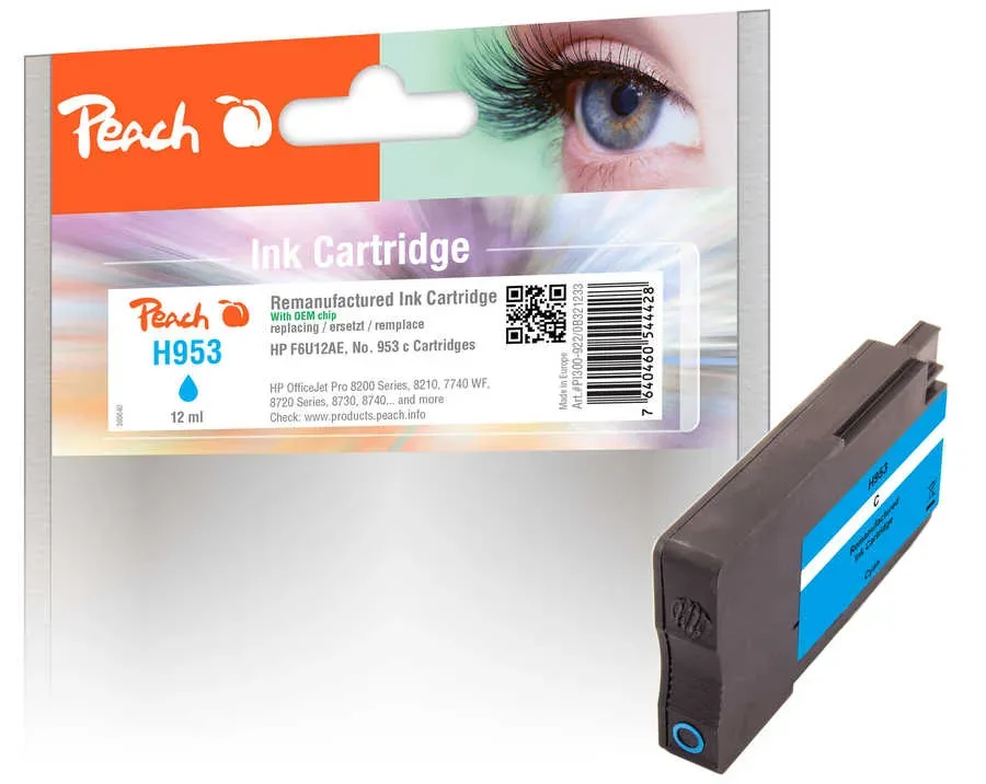 Peach HP 953 c Druckerpatrone cy ersetzt HP No. 953 c, F6U12AE für z.B. HP OfficeJet Pro 8730, HP OfficeJet Pro 8710, HP OfficeJet Pro 8720