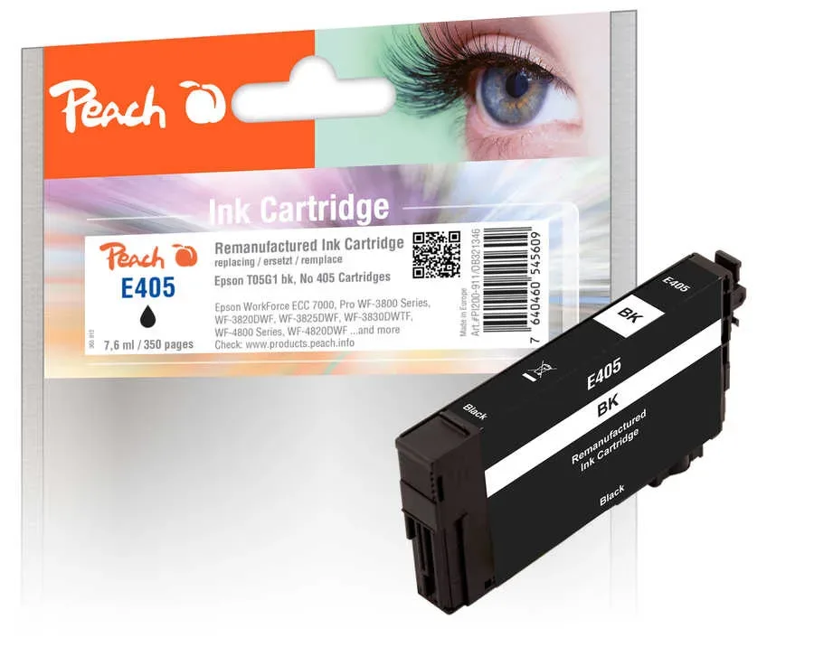 Peach E5G1 Druckerpatrone bk ersetzt Epson T05G1, No. 405 bk, C13T05G14010 für z.B. Epson WorkForce ECC 7000, Epson WorkForce Pro WF -3800