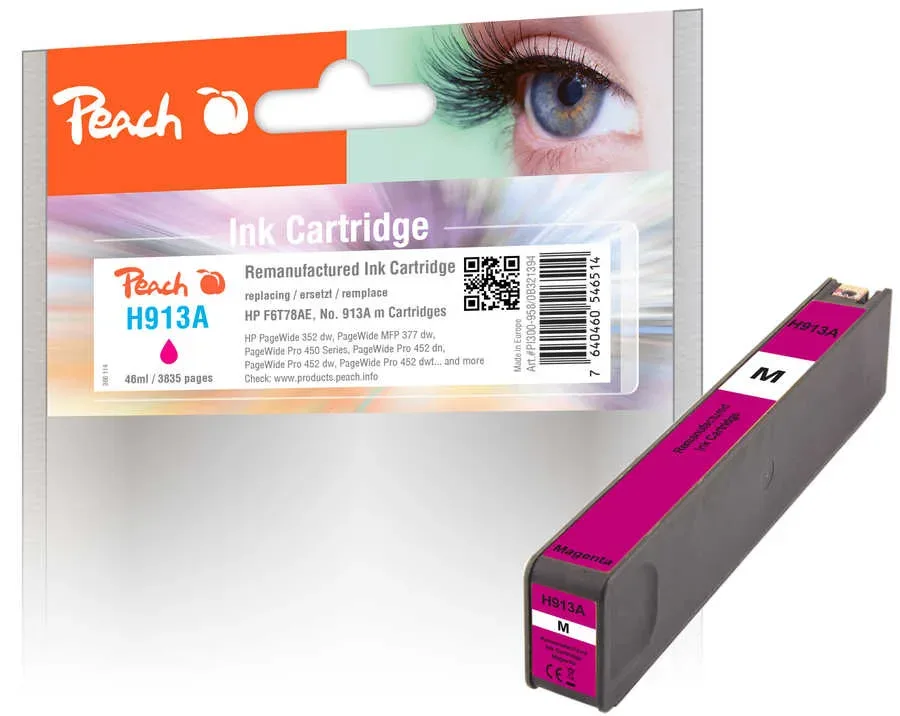 Peach HP 913 AM Druckerpatrone ma ersetzt HP No. 913A M, F6T78AE für z.B. HP PageWide 352 dw, HP PageWide Pro 450, HP PageWide Pro 452 dn