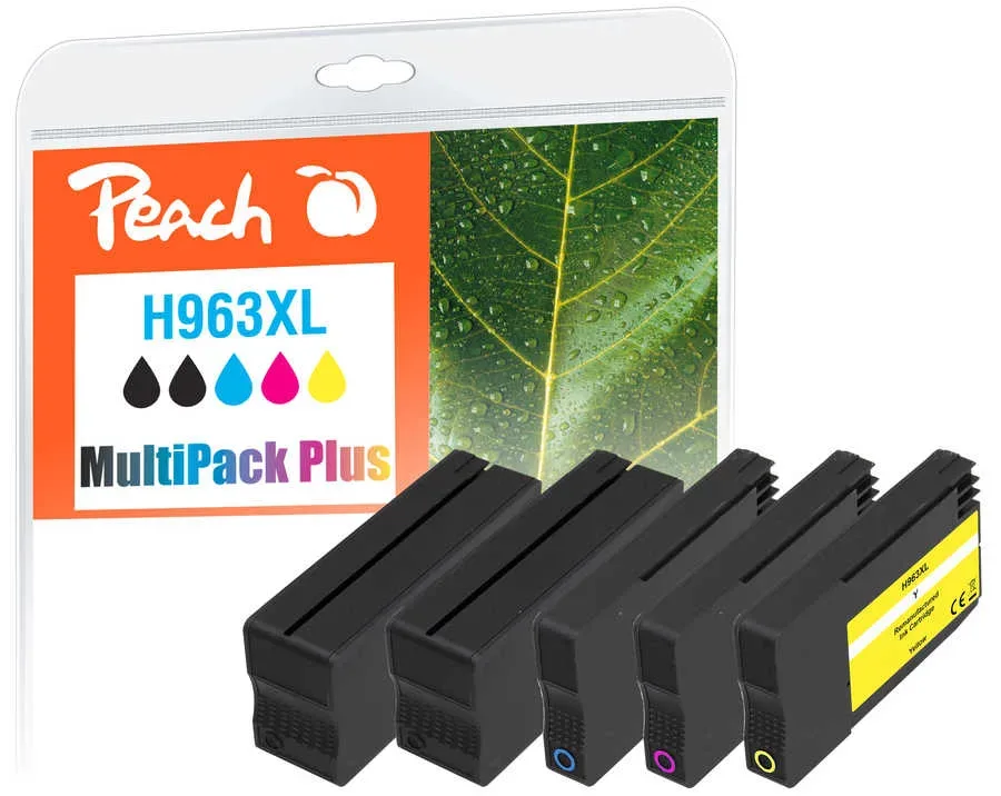 Peach HP 963 XL 5 Druckerpatronen XL (2*bk, c/m/y) ersetzt HP No. 963XL für z.B. HP OfficeJet Pro 9010, HP OfficeJet Pro 9012, HP OfficeJet Pro 9013