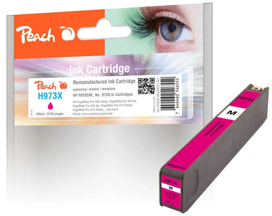 Peach HP 973 XM Druckerpatrone XL ma ersetzt HP No. 973X M, F6T82AE für z.B. HP PageWide Pro 450, HP PageWide Pro 452 dn, HP PageWide Pro 452 dw