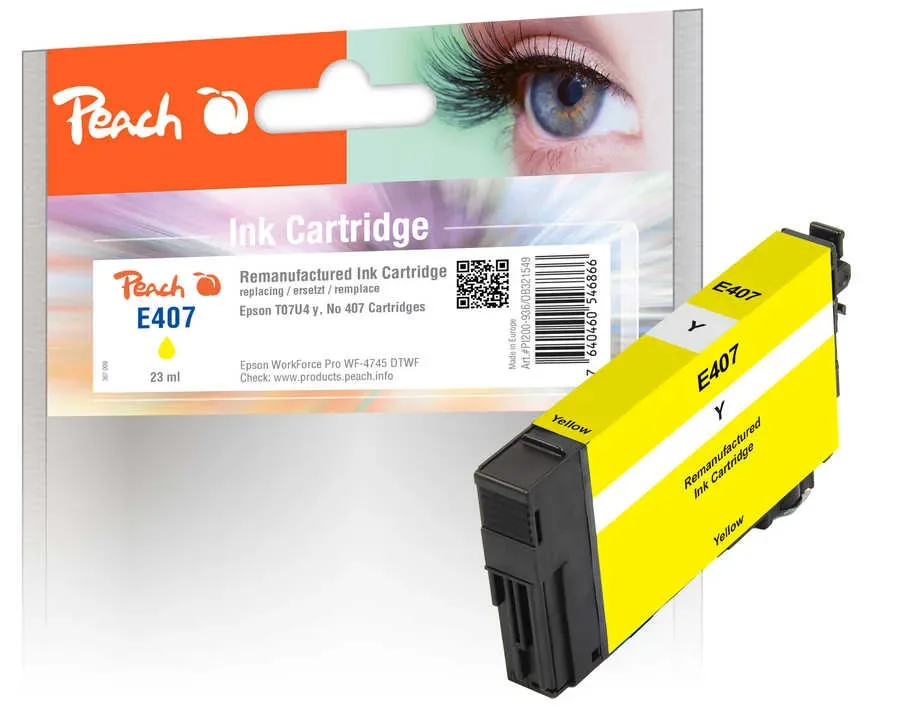 Peach E407 Y Druckerpatrone ye ersetzt Epson No. 407Y, C13T07U440 für z.B. Epson WorkForce Pro WF -4745 DTWF