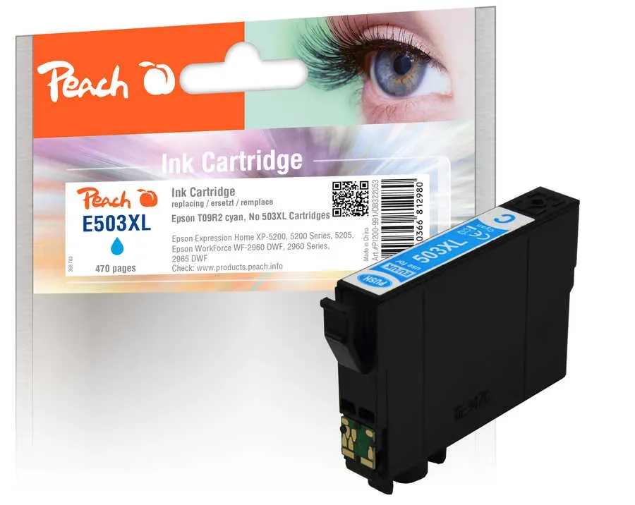 Peach E503 XL Druckerpatrone XL cy ersetzt Epson No. 503XL, T09R240 für z.B. Epson Expression Home XP -5200, Epson Expression Home XP -5205