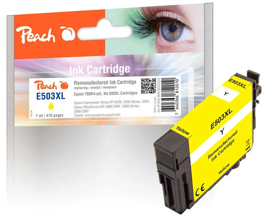 Peach E503 XL Druckerpatrone XL ye ersetzt Epson No. 503XL, T09R440 für z.B. Epson Expression Home XP -5200, Epson Expression Home XP -5205