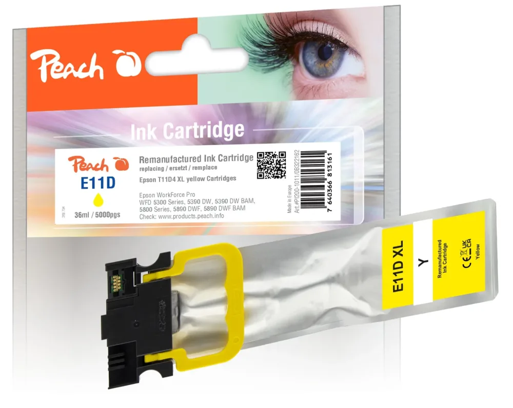 Peach E11 Druckerpatrone XL ye ersetzt Epson T11D4, C13T11D440 für z.B. Epson WorkForce Pro WFC 5300, Epson WorkForce Pro WFC 5390 DW