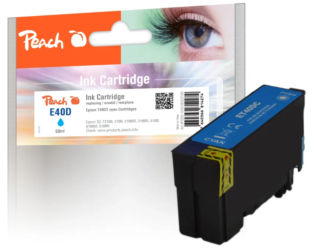 Peach E4B1 4 XL Druckerpatronen XL (bk, c/m/y) ersetzt Epson T04B1, T04B2, T04B3, T04B4 für z.B. Epson WorkForce Pro WFC 8100