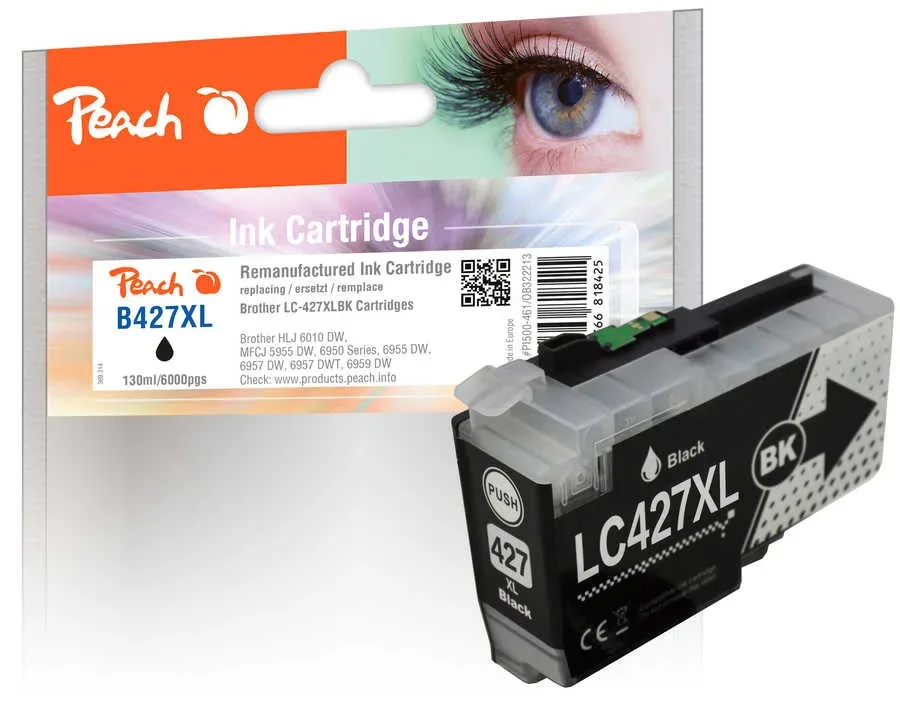 Peach B427 XLBK Druckerpatrone XL bk ersetzt Brother LC-427XLBK für z.B. Brother HLJ 6010 DW, Brother MFCJ 5955 DW, Brother MFCJ 6950