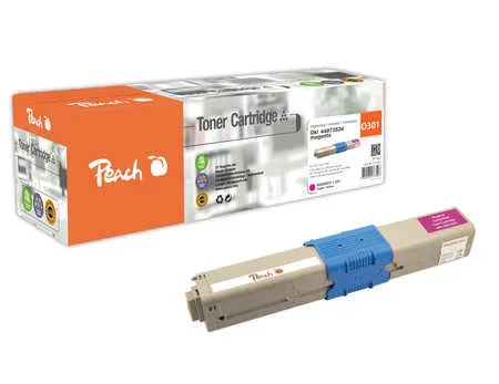 Peach O4496/47/97 Toner ma ersetzt OKI 44973534 für z.B. OKI C 301 DN, OKI C 321 DN, OKI MC 332 DN, OKI MC 340, OKI MC 342 DN, OKI MC 342 DNW