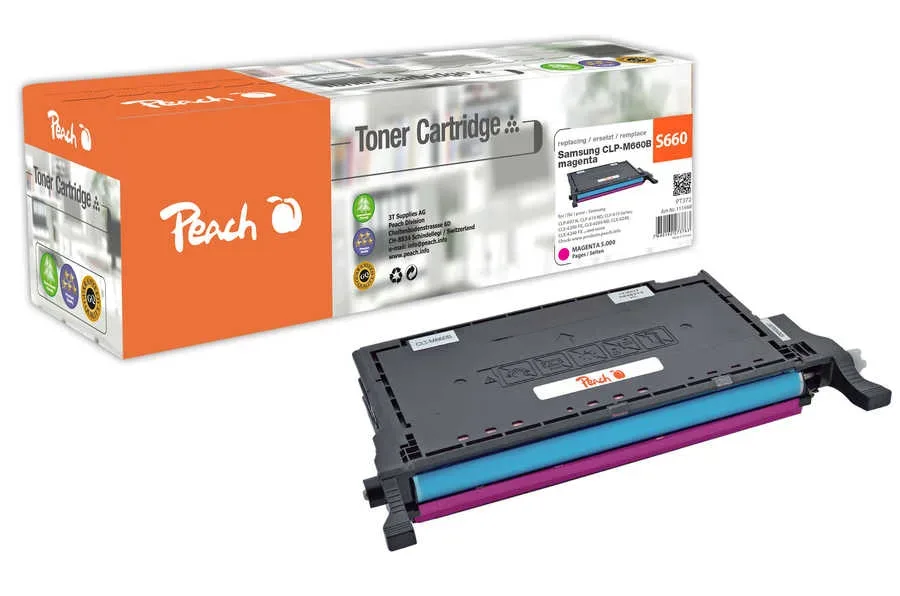 Peach S660 Toner XL ma ersetzt Samsung CLP-M660B/ELS, ST924A für z.B. Samsung CLP -607 N, Samsung CLP -610 ND, Samsung CLP -610