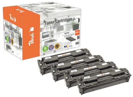 Peach HP 312 X 4 Toner XL (bk, c/m/y) ersetzt HP No. 312X, CF380X, CF381A, CF382A, CF383A für z.B. HP Color LaserJet Pro MFP M 476 dn