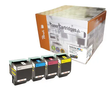 Peach L54 4 Toner XL (bk, c/m/y) ersetzt Lexmark C544X2 für z.B. Lexmark C 544 DN, Lexmark C 544 DTN, Lexmark C 544 DW, Lexmark C 544 N