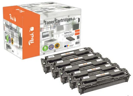 Peach HP 304 A 5 Toner (2*bk, c/m/y) ersetzt HP No. 304A, CC530A*2, CC531A, CC532A, CC533A für z.B. HP Color LaserJet CM 2300