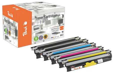 Peach O4425 5 Toner (2*bk, c/m/y) ersetzt OKI 44250721-0724 für z.B. OKI C 110, OKI C 130 N, OKI MC 160 N