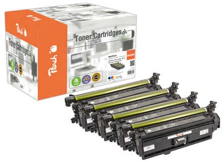Peach HP 647 A 4 Toner (bk, c/m/y) ersetzt HP No. 647A, No. 648A, CE260A, CE261A, CE262A, CE263A für z.B. HP Color LaserJet CP 4500