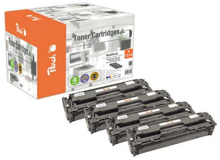 Peach HP 131 A 4 Toner (bk, c/m/y) ersetzt HP No. 131A, CF210A, CF211A, CF212A, CF213A für z.B. HP LaserJet Pro 200 color M 276 nw