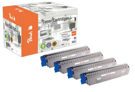Peach O4405 4 Toner (bk, c/m/y) ersetzt OKI 44059165-68 für z.B. OKI MC 851 CDTN, OKI MC 851 CDXN, OKI MC 851 DN, OKI MC 851 DN plus