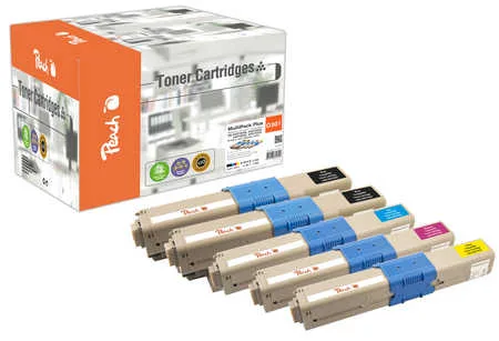 Peach O4496/47/97 5 Toner (2*bk, c/m/y) ersetzt OKI 44973533-6 für z.B. OKI C 301 DN, OKI C 321 DN, OKI MC 332 DN, OKI MC 340, OKI MC 342 DN