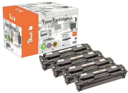 Peach HP 731 A 4 Toner (bk, c/m/y) ersetzt Canon No. 731A, 6270-73B002 für z.B. Canon Color ImageClass LBP -7110 cw, Canon ISensys LBP -7100 cn