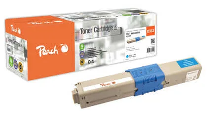 Peach O4650-87 Toner cy ersetzt OKI 46508715 für z.B. OKI C 332 DN, OKI MC 363 DN, OKI MC 363 N, OKI MC 363 DNW, OKI C 332 DNw