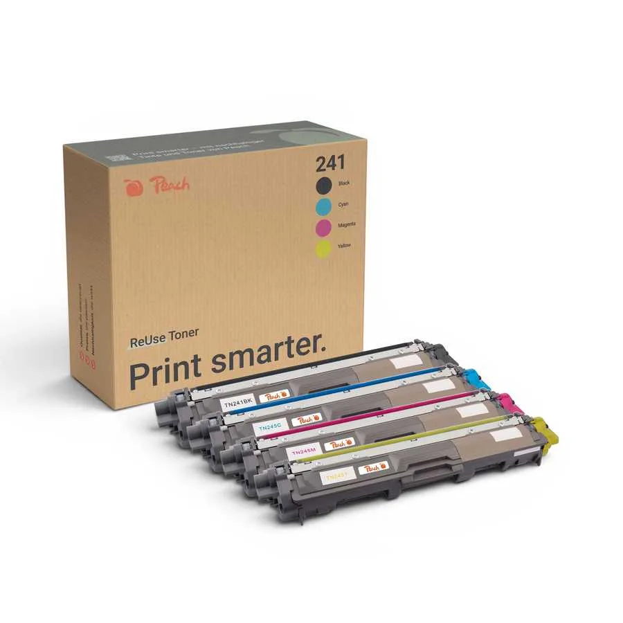 Peach B241 4 Toner (bk, c/m/y) ersetzt Brother TN-241 für z.B. Brother DCP -9020 CDW, Brother HL -3140 CW, Brother HL -3150 CDN