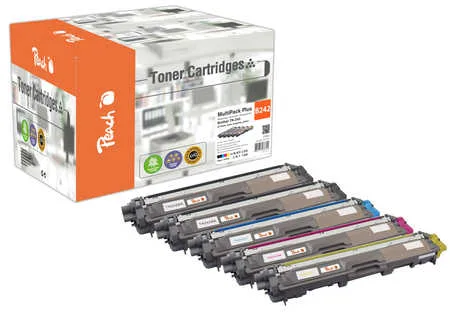 Peach B242 5 Toner (2*bk, c/m/y) ersetzt Brother TN-242 für z.B. Brother DCP -9022 CDW, Brother HL -3142 CW, Brother HL -3152 CDW