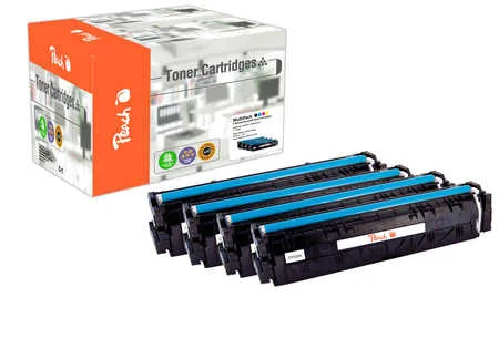 Peach HP 205 A 4 Toner (bk, c/m/y) ersetzt HP No. 205A, CF530A, CF531A, CF532A, CF533A für z.B. HP Color LaserJet Pro MFP M 180 fndw