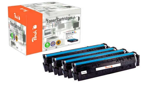 Peach HP 203 A 4 Toner (bk, c/m/y) ersetzt HP No. 203A, CF540A, CF541A, CF542A, CF543A für z.B. HP Color LaserJet Pro MFP M 281 fdw
