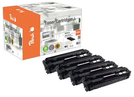 Peach HP 045 4 Toner (bk, c/m/y) ersetzt Canon CRG-045, 1242C002, 1241C002, 1240C002, 1239C002 für z.B. Canon ISensys MF 633 Cdw