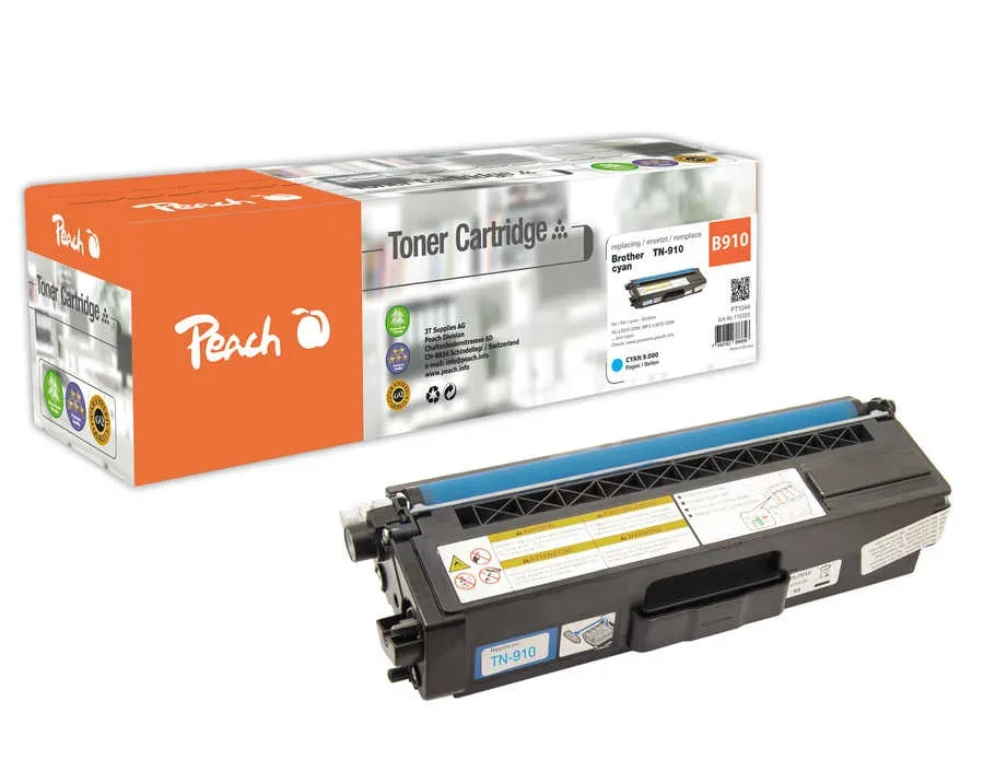 Peach B910 C Toner cy ersetzt Brother TN-910C für z.B. Brother HLL 9310 CDW, Brother MFCL 9570 CDW, Brother HLL 9310 CDWT, Brother HLL 9310 CDWTT