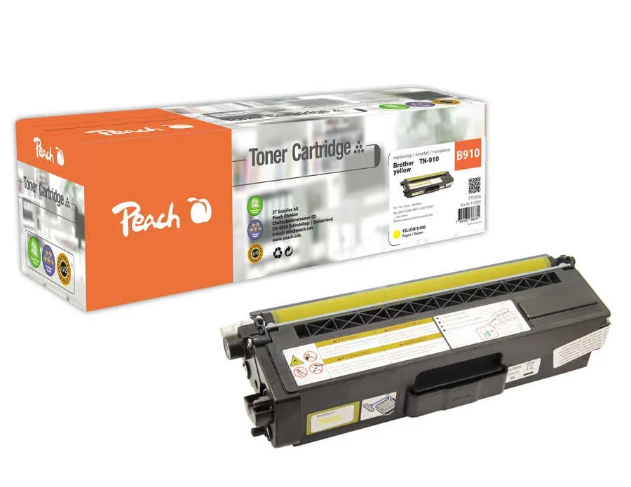 Peach B910 Y Toner ye ersetzt Brother TN-910Y für z.B. Brother HLL 9310 CDW, Brother MFCL 9570 CDW, Brother HLL 9310 CDWT, Brother HLL 9310 CDWTT