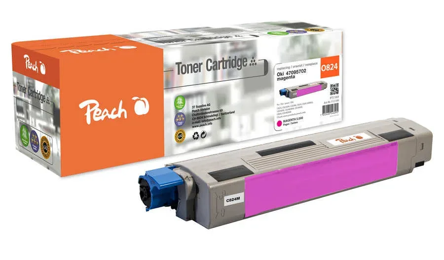 Peach O4709 Toner ma ersetzt OKI 47095702 für z.B. OKI C 834 DN, OKI C 834, OKI C 824 dn, OKI C 824 n, OKI C 824, OKI C 834 dnw, OKI C 834 nw