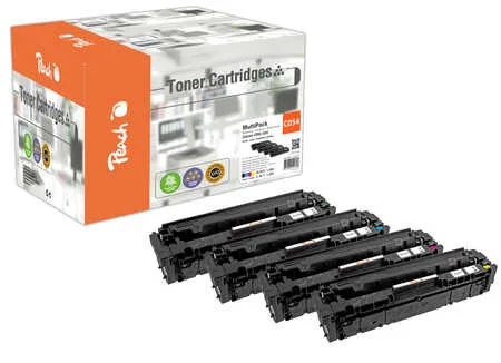 Peach HP 054 4 Toner (bk, c/m/y) ersetzt Canon CRG-054, 3024C002, 3023C002, 3022C002, 3021C002 für z.B. Canon iSENSYS LBP -620