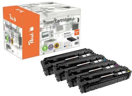 Peach HP 054 H 4 Toner XL (bk, c/m/y) ersetzt Canon CRG-054H, 3028C002, 3027C002, 3026C002, 3025C002 für z.B. Canon iSENSYS LBP -620