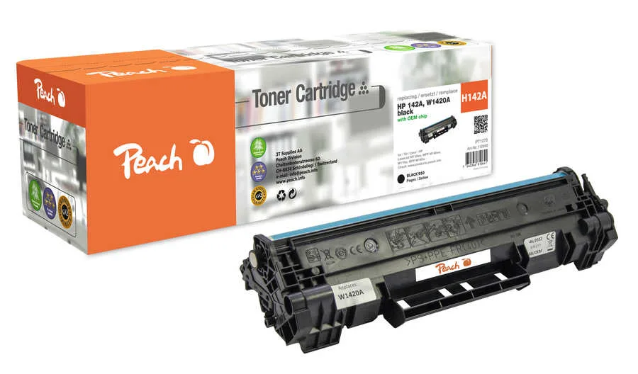 Peach HP 142 A Toner bk ersetzt HP No. 142A, W1420A für z.B. HP LaserJet M 110 w, HP LaserJet M 109, HP LaserJet M 109 a, HP LaserJet M 109 w