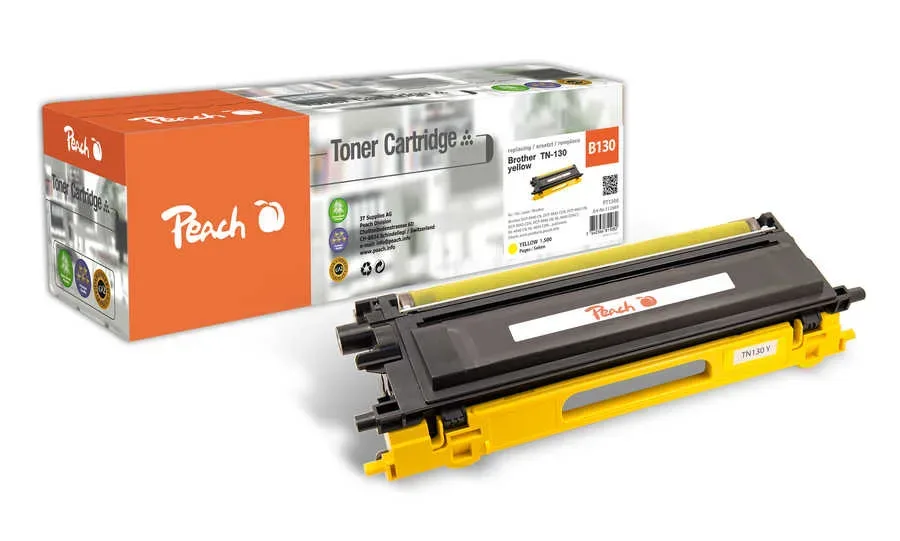 Peach B130 Y Toner ye ersetzt Brother TN-130Y für z.B. Brother DCP -9040 CN, Brother DCP -9042 CDN, Brother DCP -9042 CN, Brother DCP -9045 CDN