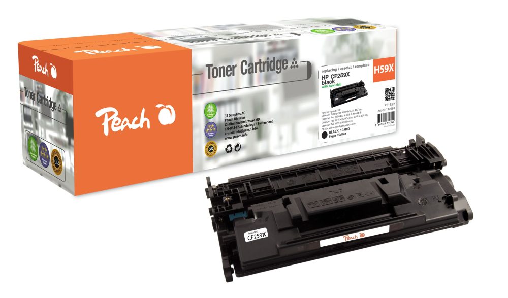 Peach HP 59 X Toner XL bk ersetzt HP No. 59X, CF259X für z.B. HP LaserJet Enterprise M 406 dn, HP LaserJet Enterprise M 407 dn