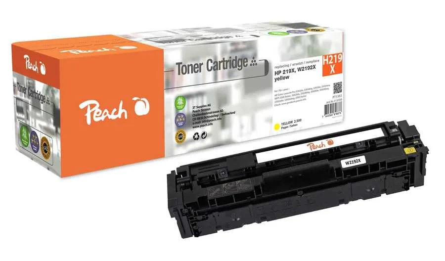 Peach HP 219 X Toner XL ye ersetzt HP No. 219X, W2192X für z.B. HP Color LaserJet Pro MFP 3302 sdw, HP Color LaserJet Pro 3202 dw
