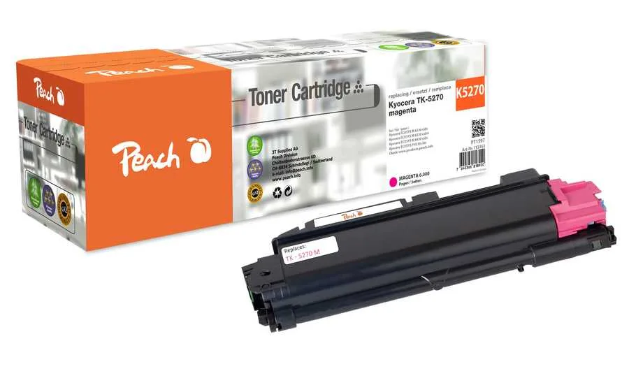 Peach K5270 M Toner ma ersetzt Kyocera TK-5270M für z.B. Kyocera ECOSYS M 6230 cidn, Kyocera ECOSYS M 6230 cidnt, Kyocera ECOSYS M 6630 cidn