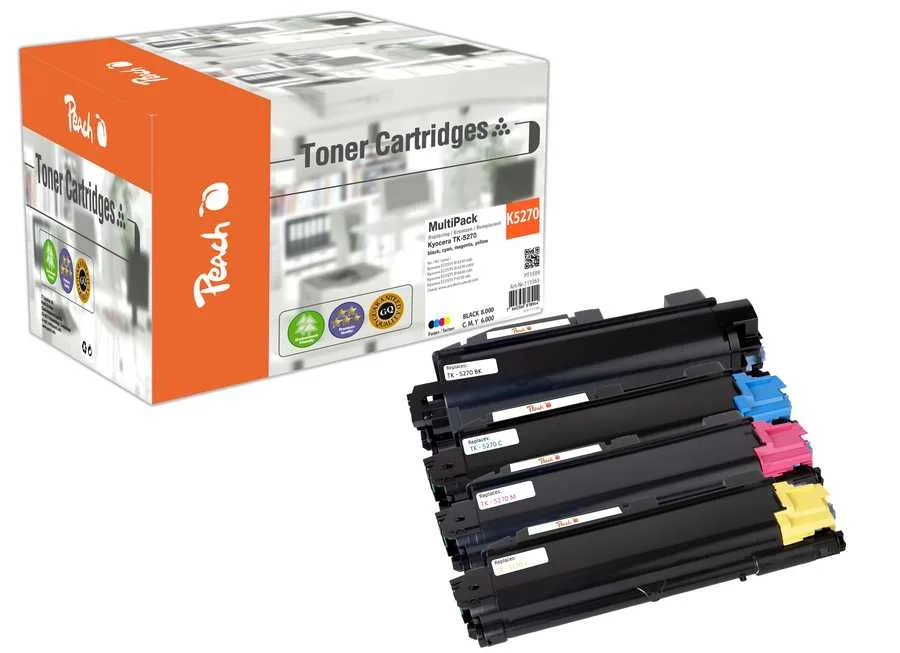 Peach K5270 4 Toner (bk, c/m/y) ersetzt Kyocera TK-5270 für z.B. Kyocera ECOSYS M 6230 cidn, Kyocera ECOSYS M 6230 cidnt