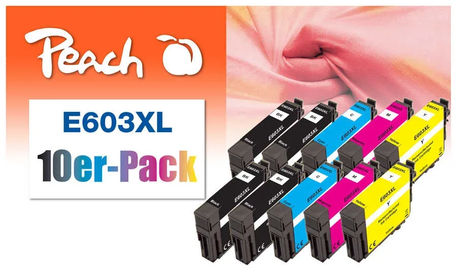 Peach E3A1*4 10 Druckerpatronen XL (4*bk, 2*c/2*m/2*y) ersetzt Epson T03A1*4, T03A2*2, T03A3*2, T03A4*2 für z.B. Epson Expression Home XP -2100