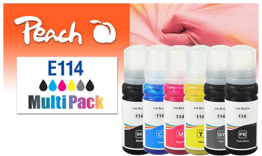 Peach - Tinte Epson CISS 114 MultiPack CMYGFBKBK, One Size